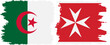 Malta and Algeria grunge flags connection vector