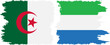 Sierra Leone and Algeria grunge flags connection vector