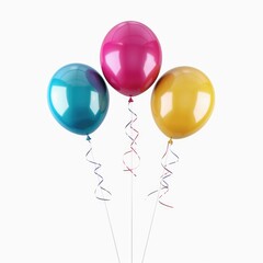 Poster - Colorful balloons against a white backdrop, suitable for various occasions