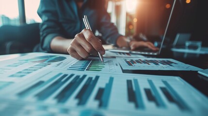 Aufkleber - Data analysis and statistics for a business concept. Finance chart. Financial planning.