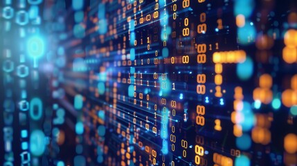 Leinwandbilder - Systems engineering. Binary code. Programming. Concept of digital transformation.