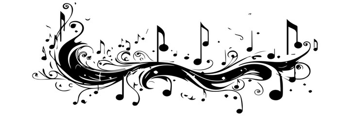 Wall Mural - Music notes background