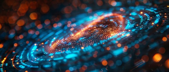Aufkleber - Fingerprint authorization for payment in banking apps. Online identity authentication system. Digital access with biometric data. Scanner scanning index finger on hand.