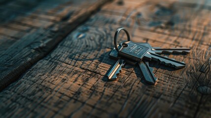 Wall Mural - a bunch of keys on a wooden table. suitable for various concepts