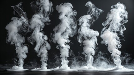 Aufkleber - An image of a white smoke collection on a black background