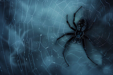 Wall Mural - Spider on the web.