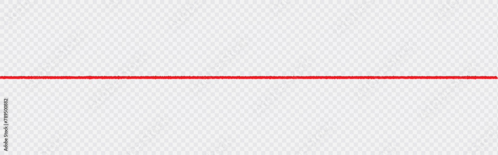 a red silk thread looped in a circle form, extending on both ends ...