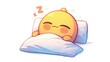 2d illustration of a sleeping emoticon face doodle icon perfect for web design isolated on a white background A cute yellow emoticon face is included in the 2d graphics