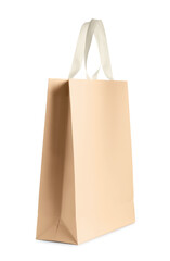 Wall Mural - One paper bag isolated on white. Mockup for design