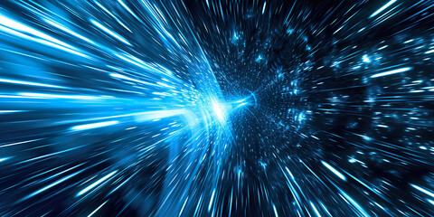 Light speed hyperspace space warp background