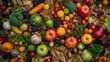 A pile of discarded food scraps. Generative ai