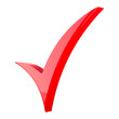 © natatravel - Red check mark, 3D rendering isolated on transparent background