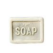 Classic White Soap Bar on White or Transparent Background.