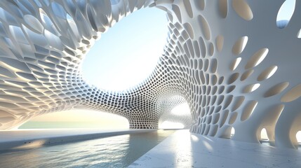 Wall Mural - the dynamic energy of parametric abstraction, capturing the essence of movement and transformation