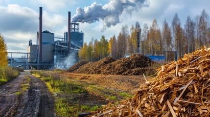 Energy Spark: A photo of a biomass power plant using organic waste to generate electricity