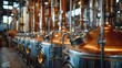 Modern Brewery Elegance: Shiny Vats of Craftsmanship. Concept Craft Beer Trends, Microbrewery Success, Innovative Brewing Techniques
