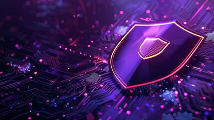 Poster - Digital Encryption Shield for Network Security Concept on World Password Day
