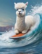 alpaca and active lifestyle - surfing the waves!