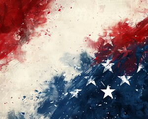 Canvas Print - Painting of the Flag of the United States of America