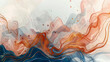 abstract watercolor mountain background; a stylized representation of a mountainous landscape. Fluid lines in shades of red, white, and blue meander across the canvas