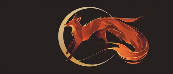 Wall Mural - Leaping fox logo