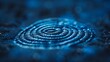 Secure Fingerprint Scanning in Blue. Concept Security Technology, Biometric Authentication, Blue Aesthetics