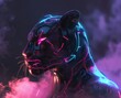 panther neon background.