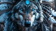 beautiful stunning wolf with amazing blue eyes