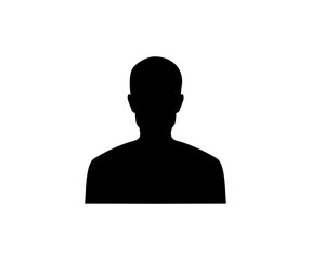 Poster - Man head icon silhouette. Male avatar profile sign, face silhouette vector design and illustration. 


