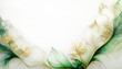 Ilustracja motyw kwiatowy. Zielone kwiaty na białym tle. Tapeta kwiaty, puste miejsce na tekst. Tło kwiatowe, abstrakcyjny wzór