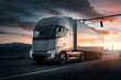 Futuristic truck design showcased in transportation industry depiction