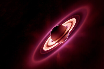 Wall Mural - planet saturn on a dark background. elements of this image furnished by nasa