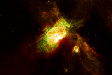 Wall Mural - green space nebula. elements of this image furnished by nasa