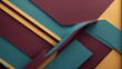 Sleek and stylish design featuring diagonal lines and abstract shapes with soft shadows, showcasing different shades of maroon, teal, and mustard yellow.