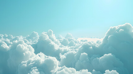 Tranquil Cloudscape: A Serene Journey Through Transparent Backgrounds and Drifting Clouds in 3D Illustrations