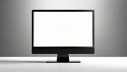 Modern Black Monitor with White Screen for Mockup - Template for Graphic, Web Design or Program Presentation