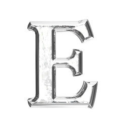 Sticker - Ice 3d symbol in a silver frame. letter e