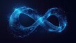 a glowing, blue infinity symbol against a dark background, emitting an ethereal and mystical aura.