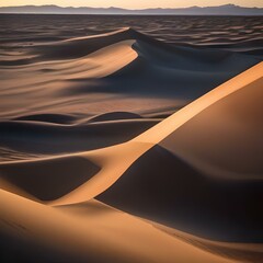 Wall Mural - An expansive desert with sand dunes stretching into the distance3