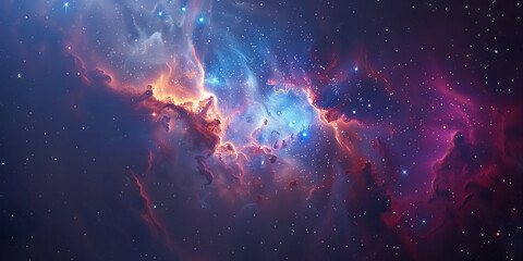 Nebula and galaxies in space. Abstract cosmos background