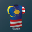 vector T-shirt in the colors of the Malaysian flag isolated on white background