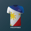 vector T-shirt in the colors of the Philippine flag isolated on white background