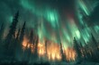 The Northern Lights illuminate the sky with bright, magical colors, representing an exciting and phenomenal spectacle of nature