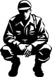 © BABBAN - Guardian Guard Kneeling Soldier Emblem Sentinel Tribute Military Salute Vector