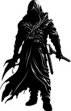 Fototapeta Koty - Dark Defender Reaper Weapon Emblem Soul Stalker Combat Reaper Logo Vector