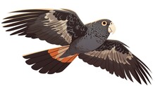 A Striking Adult Parrot With A Black Silhouette Resembling A Typical Grey Cockatiel Gazes At You While Playfully Flapping Its Wings This Charming Cartoon Bird Design Of A Nymphicus Hollandi