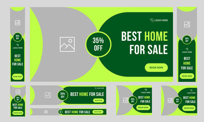 Wall Mural - Popular home sale web set banner design for social media post, home offer sale banner design, fully editable vector eps 10 file format