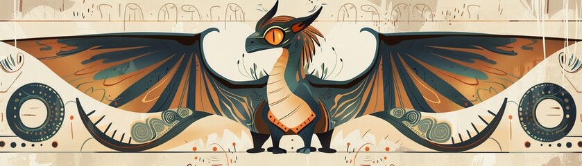 Merge your favorite mythical creature with a vintage art deco style for a truly unique animation design