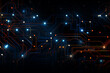 Abstract technology circuit digital line electronic network data innovation concept background.