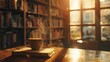 Defocused nostalgia at Coffee and Classics As you gaze past the hazy bookshelves the warm glow of a freshly brewed cup of coffee evokes feelings of comfort and fond memories of old .